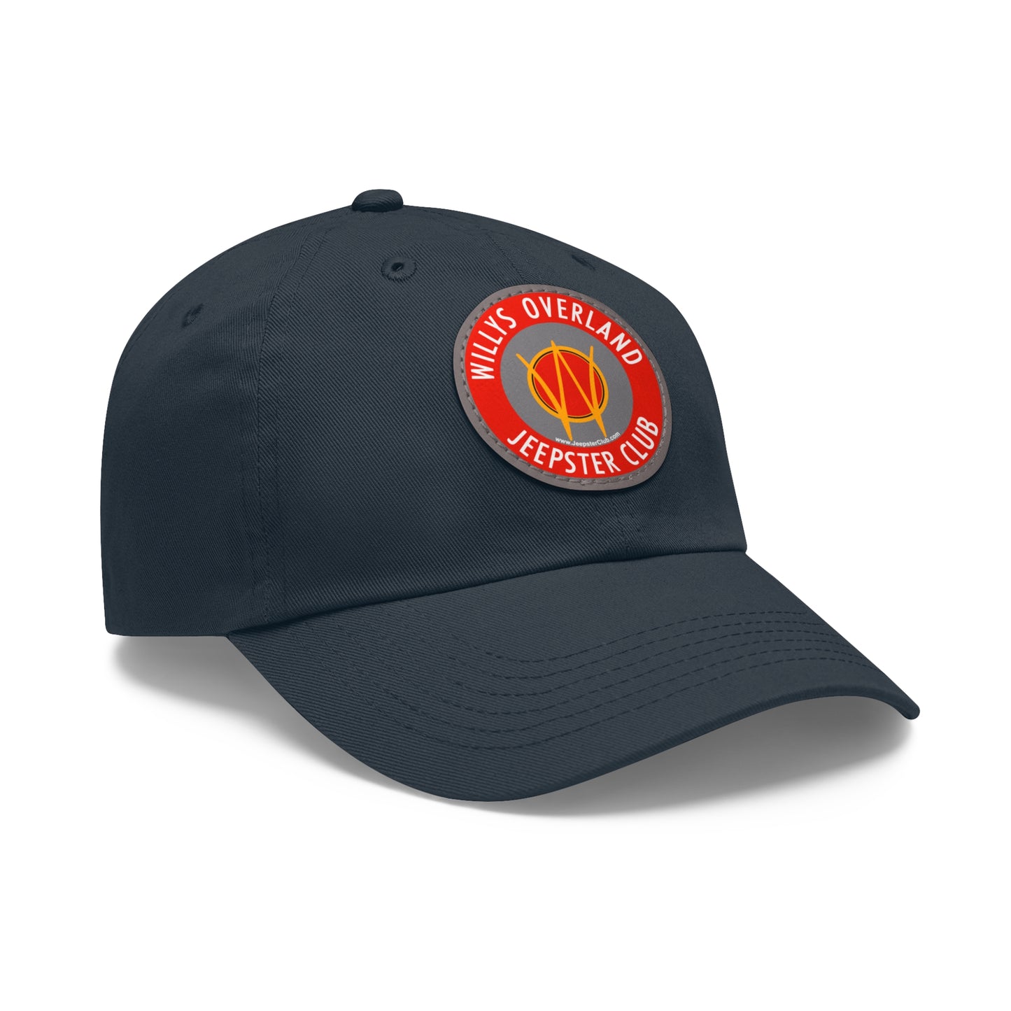 Willys Overland Jeepster Club Leather Patch Printed Dad Hat