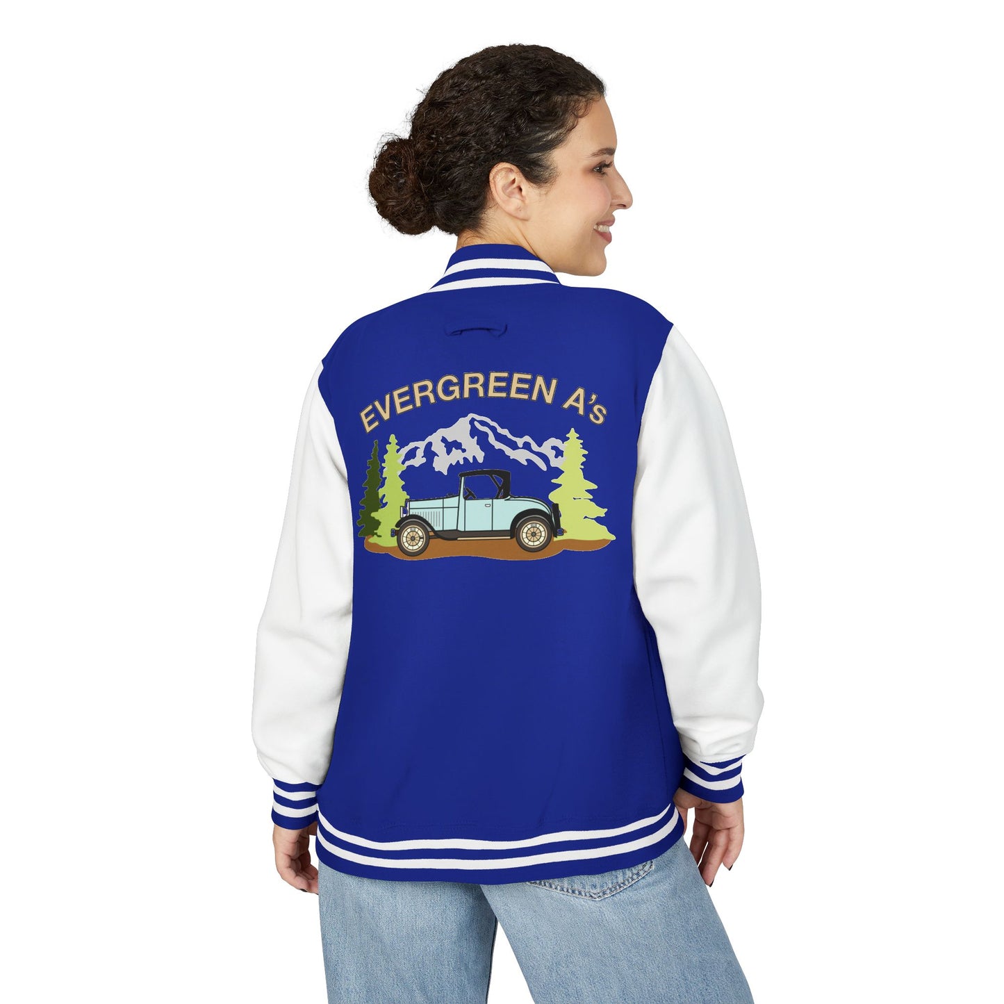Evergreen A’s Mountain Jeep Letterman Jacket