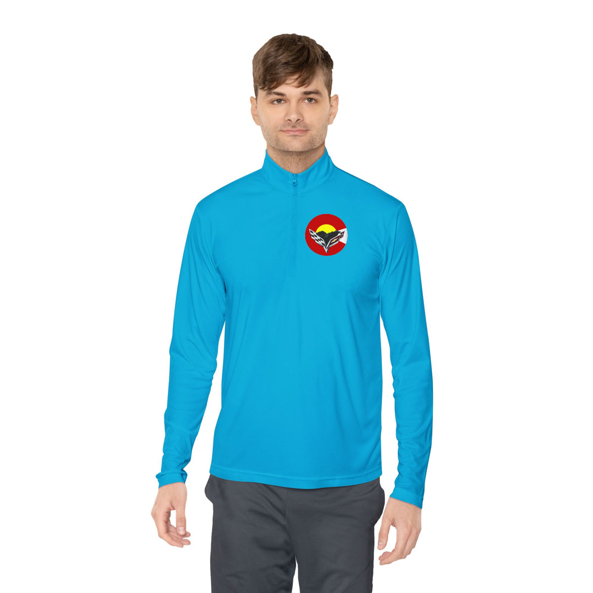Central Colorado Corvette Club Quarter-Zip Pullover — Printed Direct to Film Logos on Front and Back