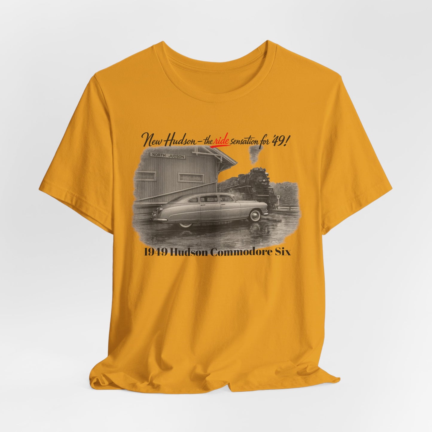 1949 Hudson Commodore Six Vintage Car T‑Shirt — Classic Retro Automotive Tee (Rick C)