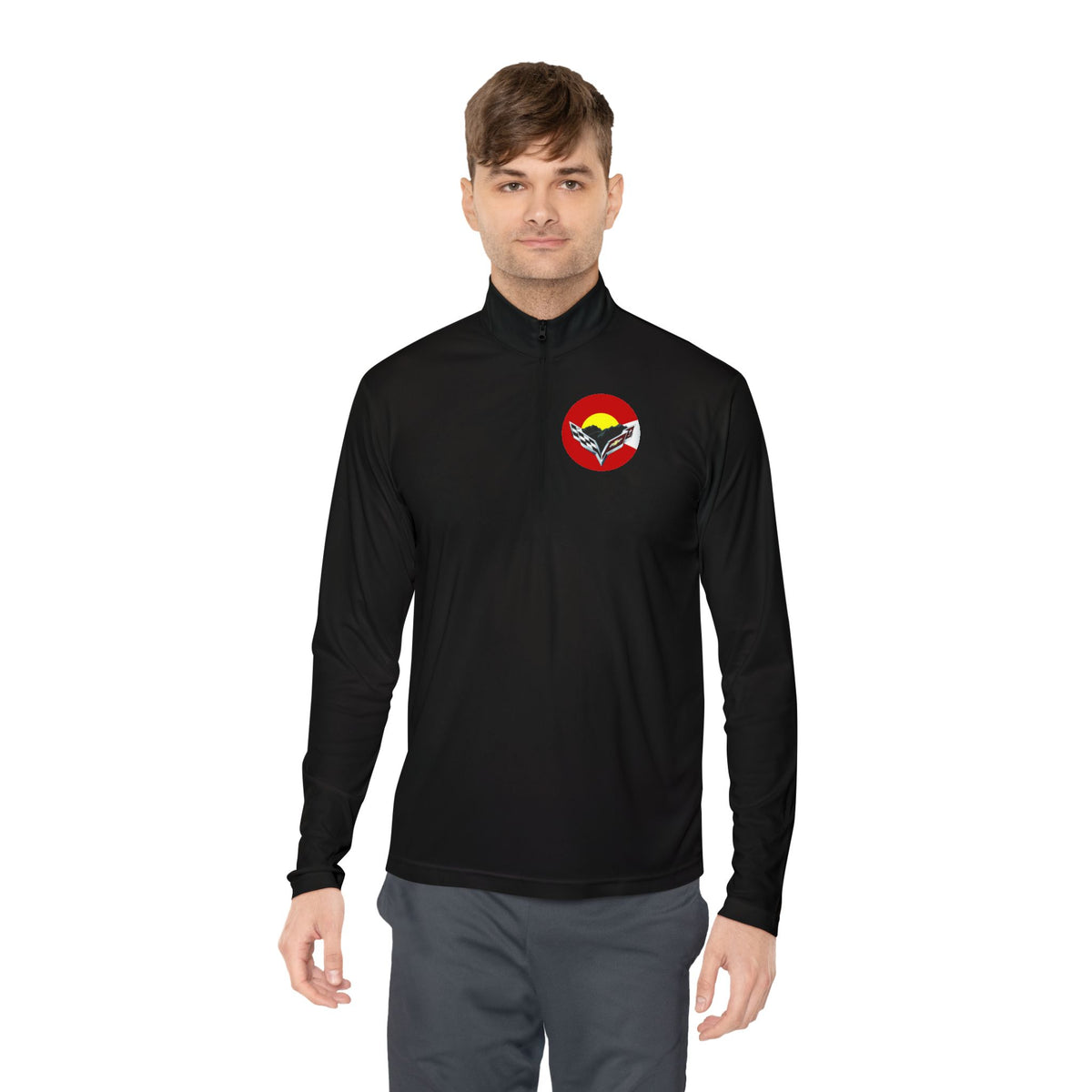 Central Colorado Corvette Club Quarter-Zip Pullover — Printed Direct to Film Logos on Front and Back