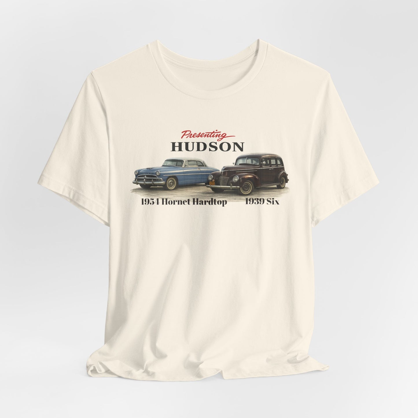 1954 Hudson Hornet Hardtop and 1939 Hudson Six T-Shirt — Classic Car Tee