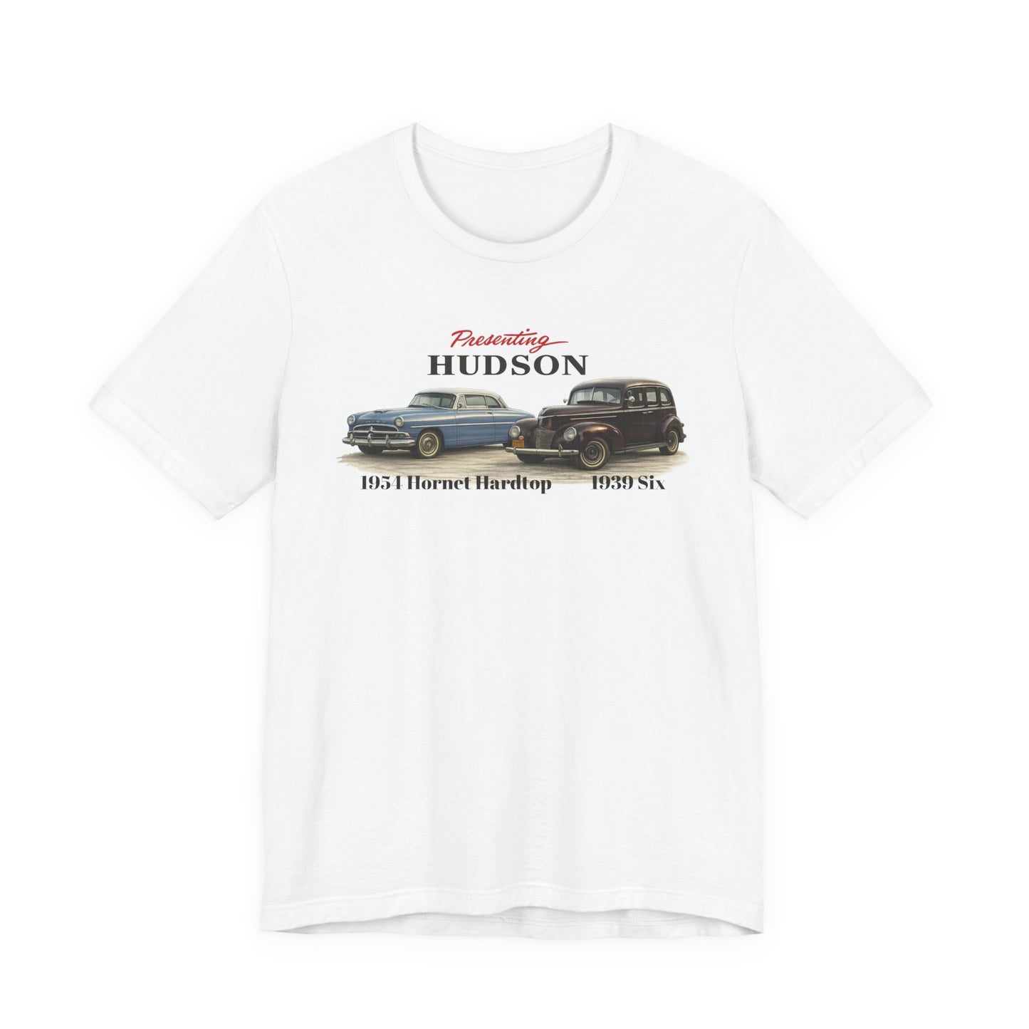 1954 Hudson Hornet Hardtop and 1939 Hudson Six T-Shirt — Classic Car Tee