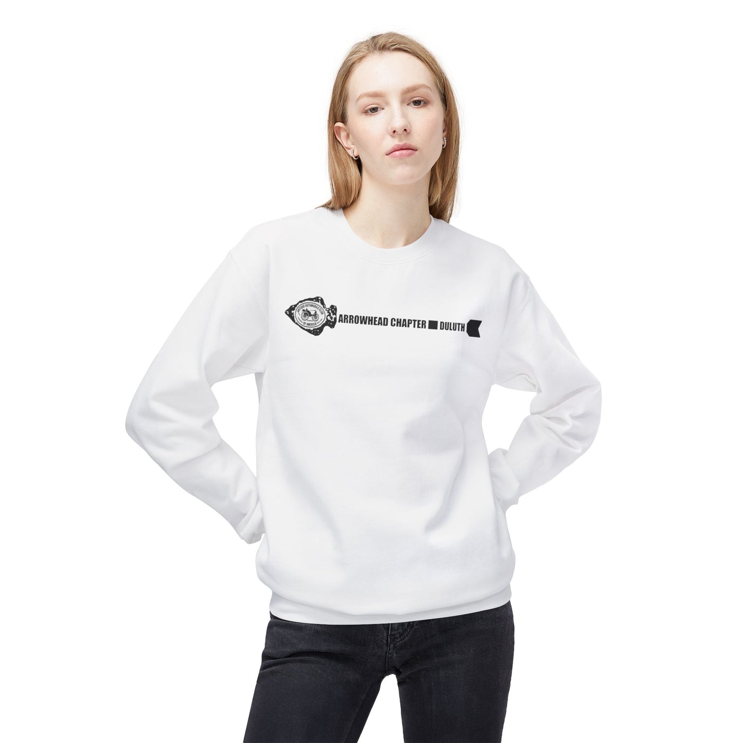 Arrowhead Chapter Club Crewneck Sweatshirt — Vintage Automobile Motor Club Design