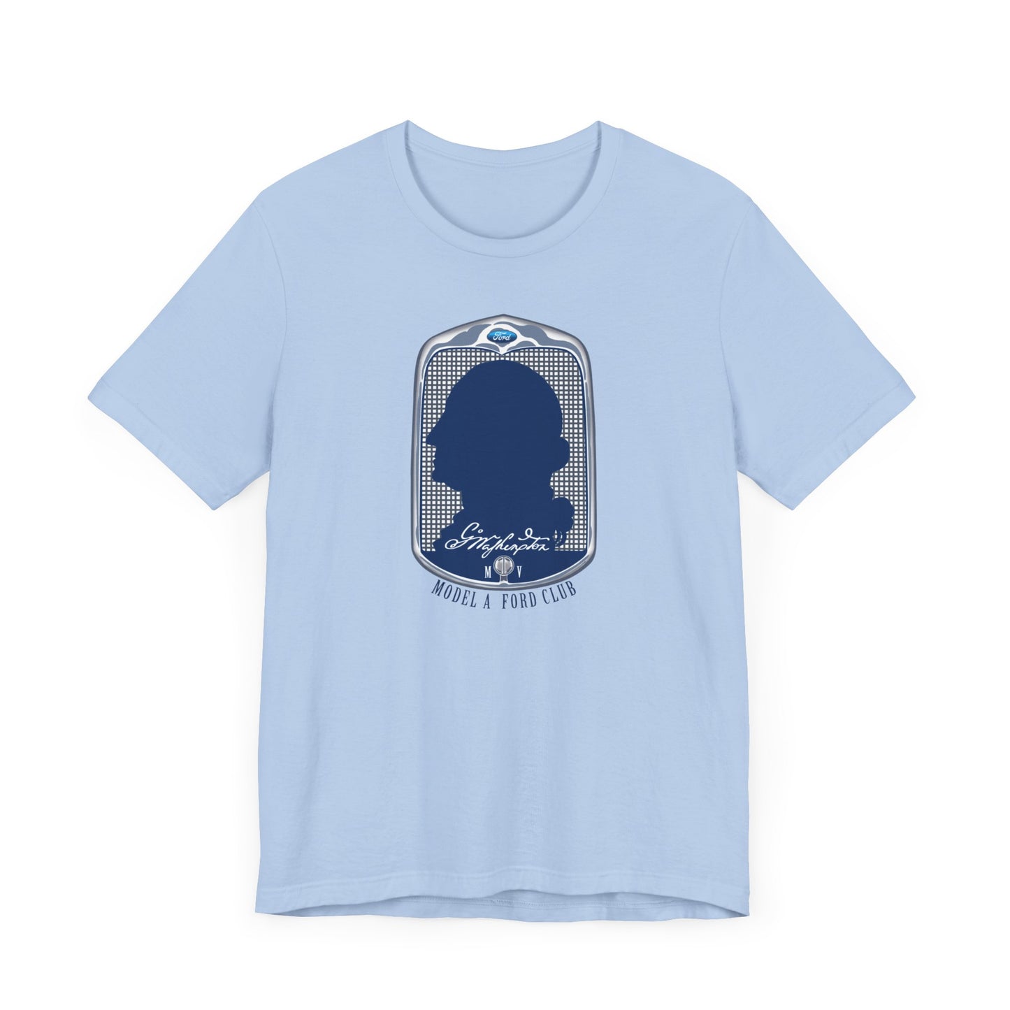 George Washington Model A Ford Club (front blue logo) Unisex Jersey Short Sleeve Tee