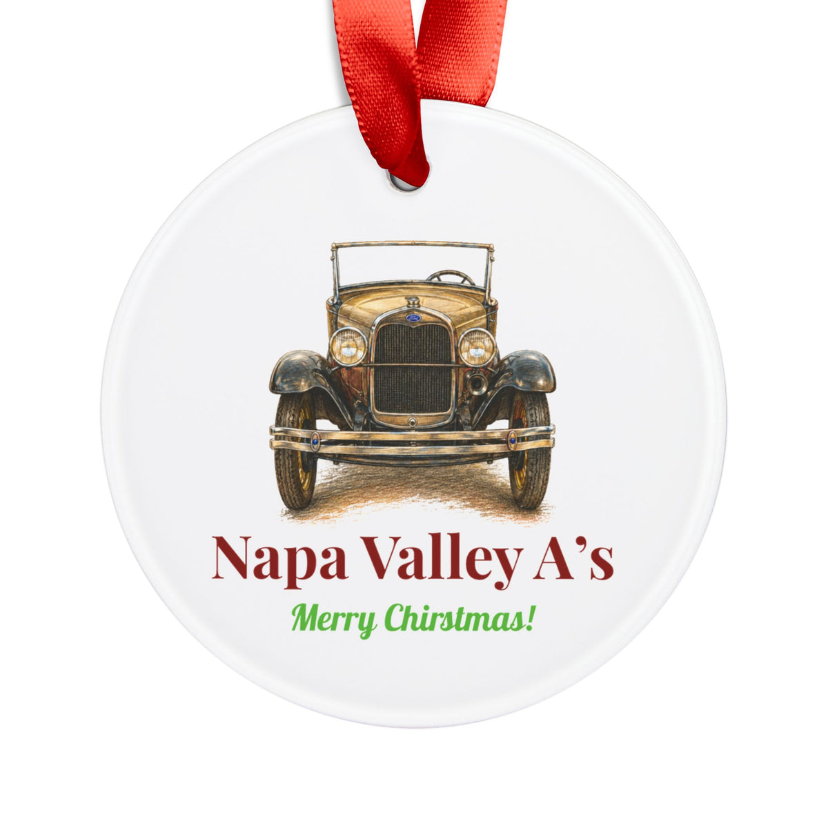 Napa Valley A's  Merry Christmas Acrylic Ornament