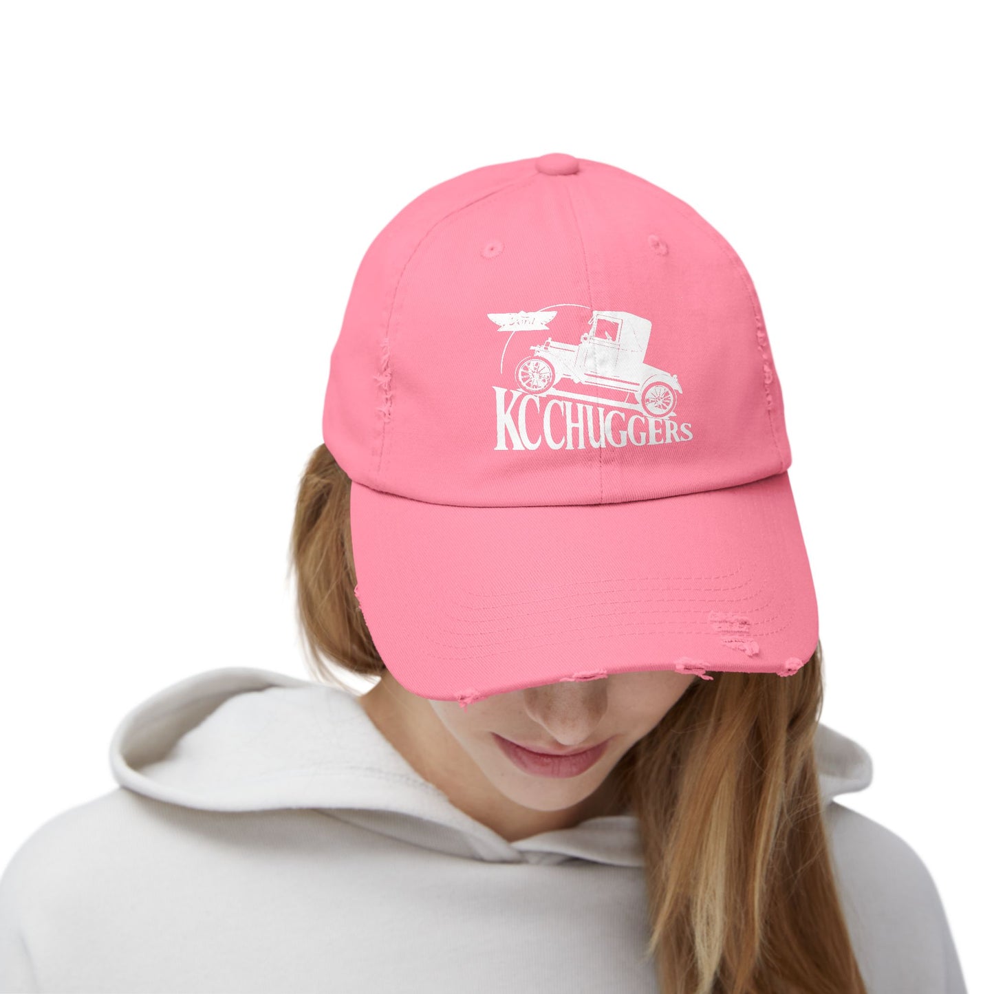 Distressed Logo Cap — KC Chuggers Vintage-Style Black Baseball Hat