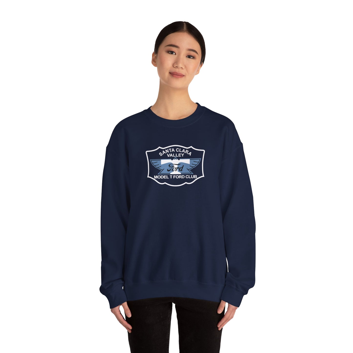 Santa Clara Valley Model T Ford Club (front and back print) Unisex Heavy Blend™ Crewneck Sweatshirt