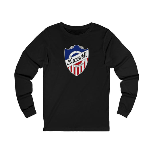 Maxwell Motor Company Long Sleeve Tee — Vintage American Crest Patriotic Shirt