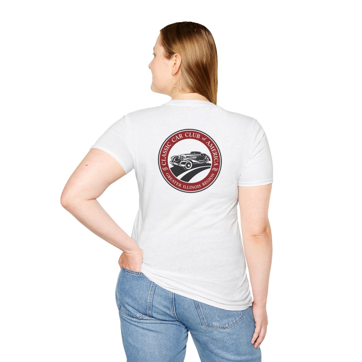 Classic Car Club of America Greater Illinois Region — Unisex Softstyle T-Shirt Front and Back Logos