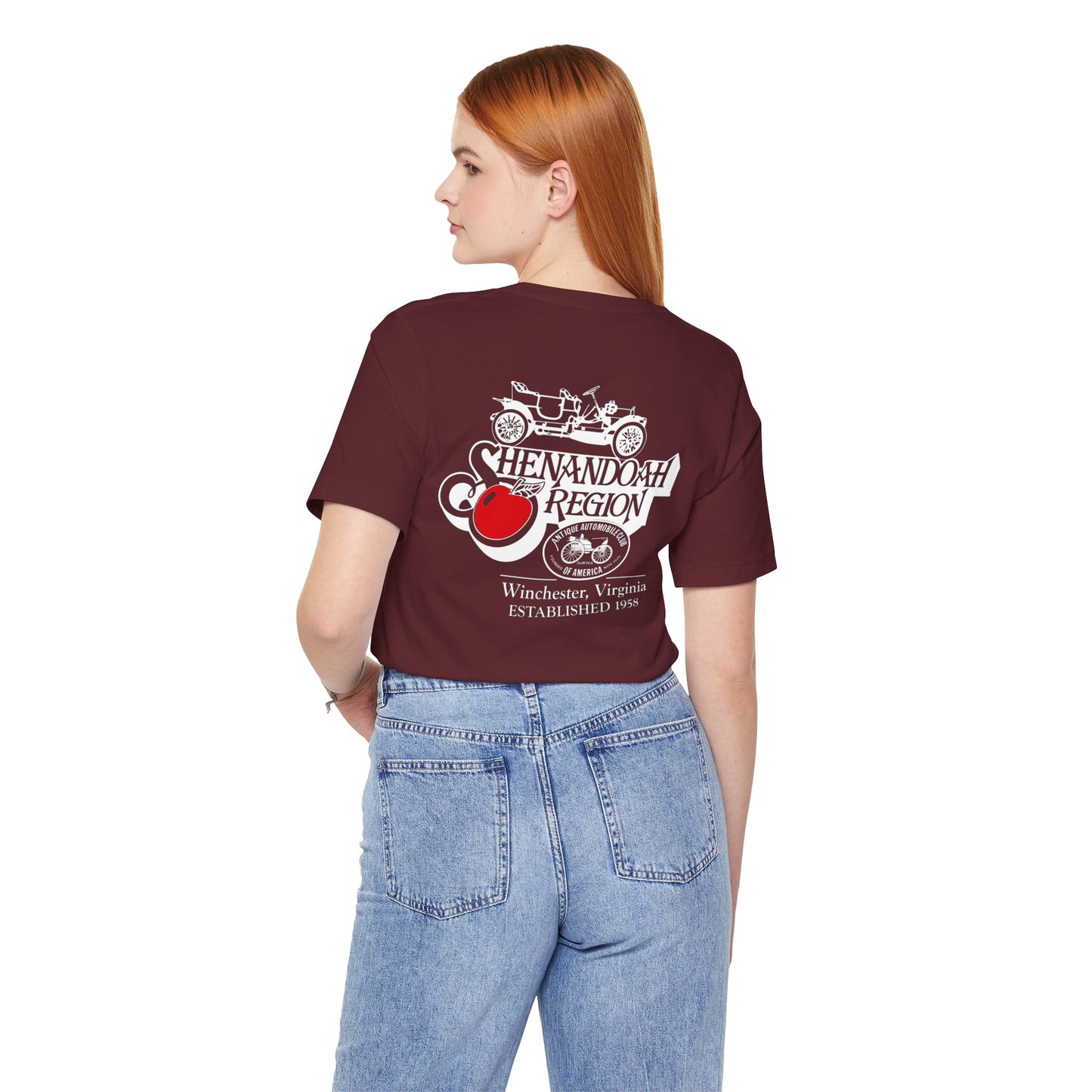 Shenandoah Region AACA Tee — Small AACA Front Logo and Large Shenandoah Region AACA Back Logo