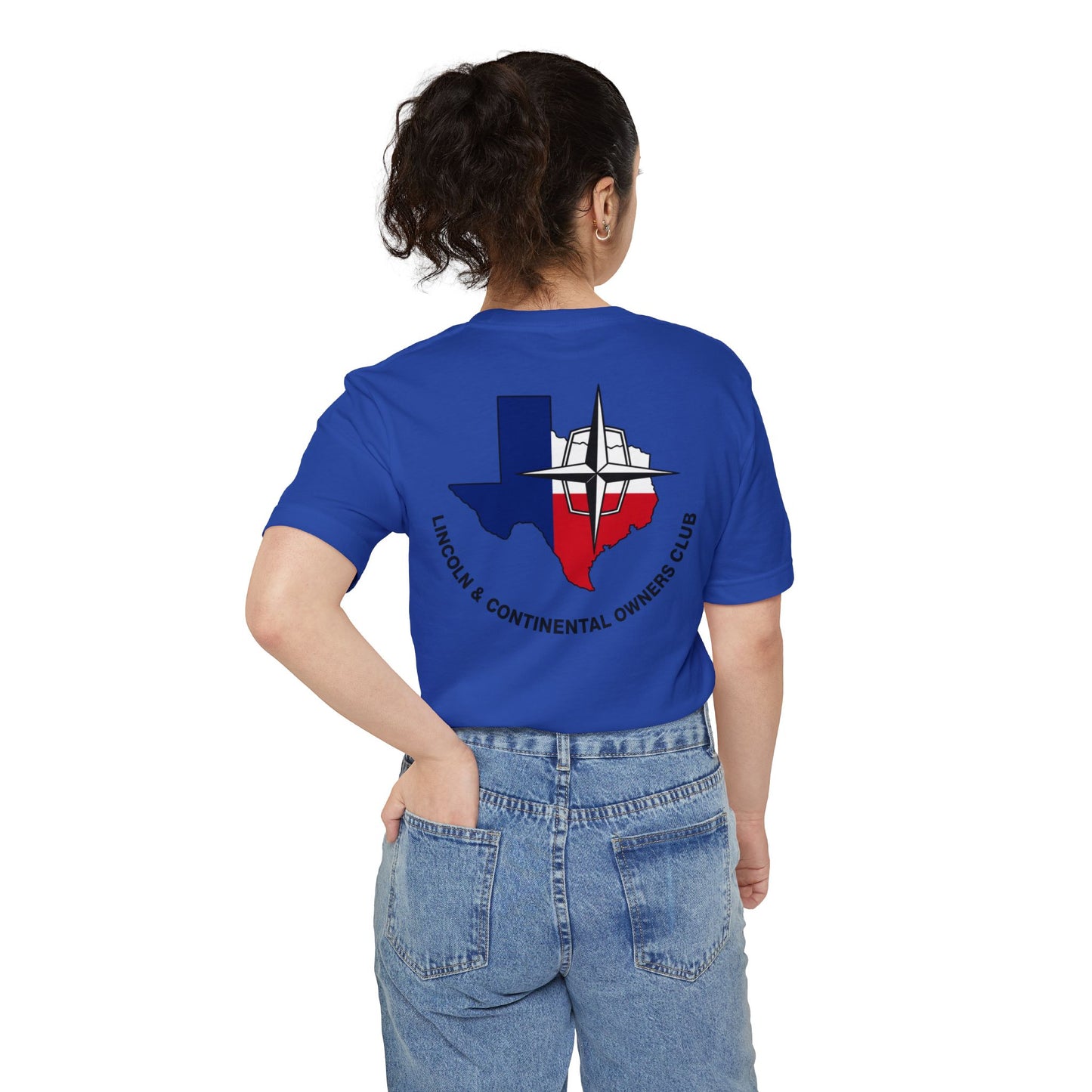 Lincoln & Continental Owners Club - Texas Gulf Coast Region Pocket T-Shirt - Front & Back Logos