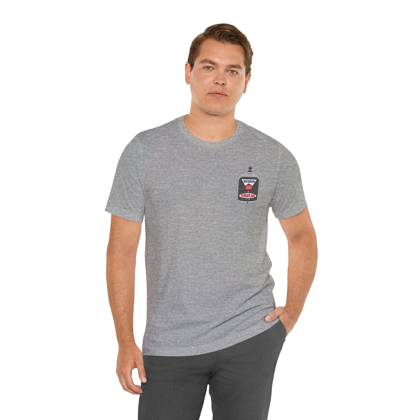 Hudson Essex Terraplane Club Small Chest Logo — Unisex Jersey Short Sleeve Tee