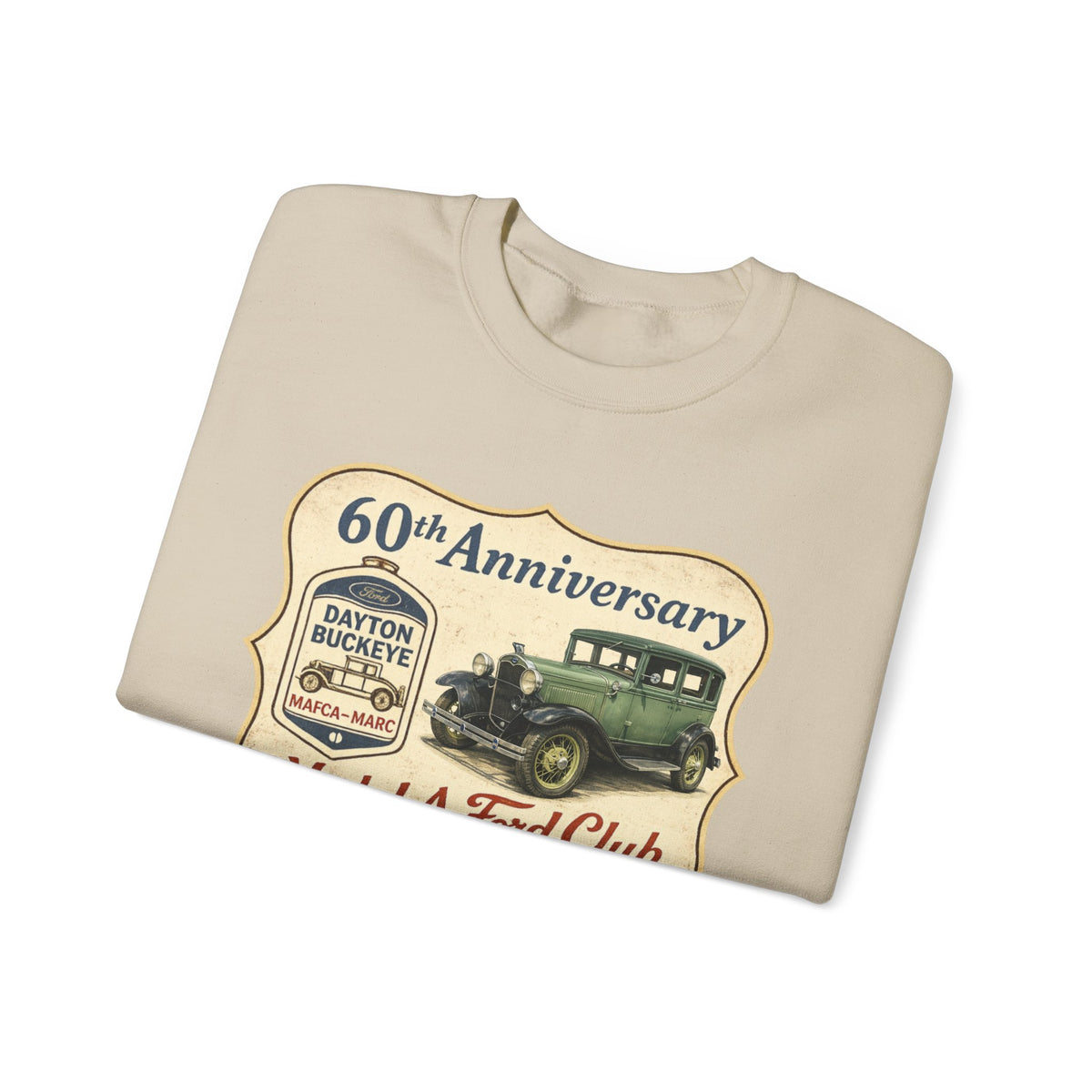 Dayton Buckeye Model A Ford Club 60th Anniversary Unisex Heavy Blend™ Crewneck Sweatshirt Gildan (SSG)