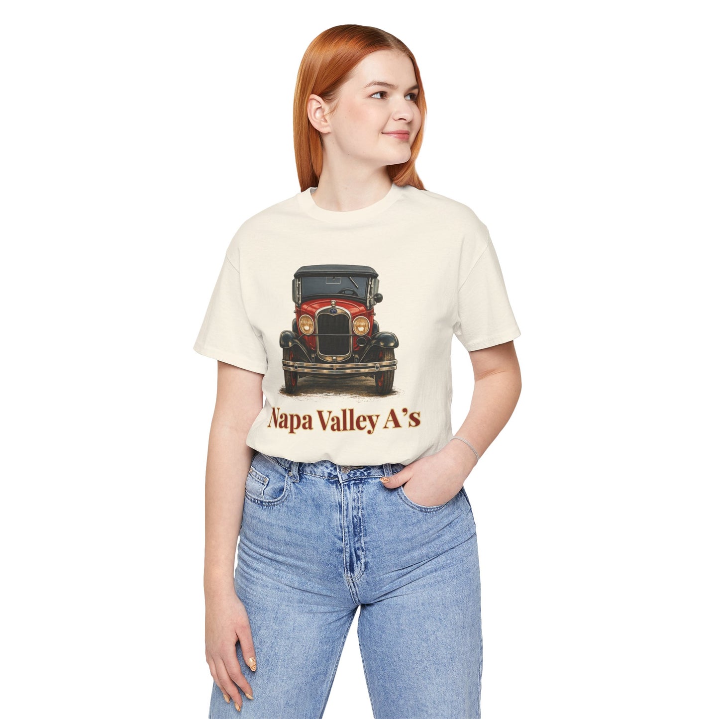 Napa Valley A's Red Vintage Car T-Shirt — Napa Valley A's Classic Automobile Tee
