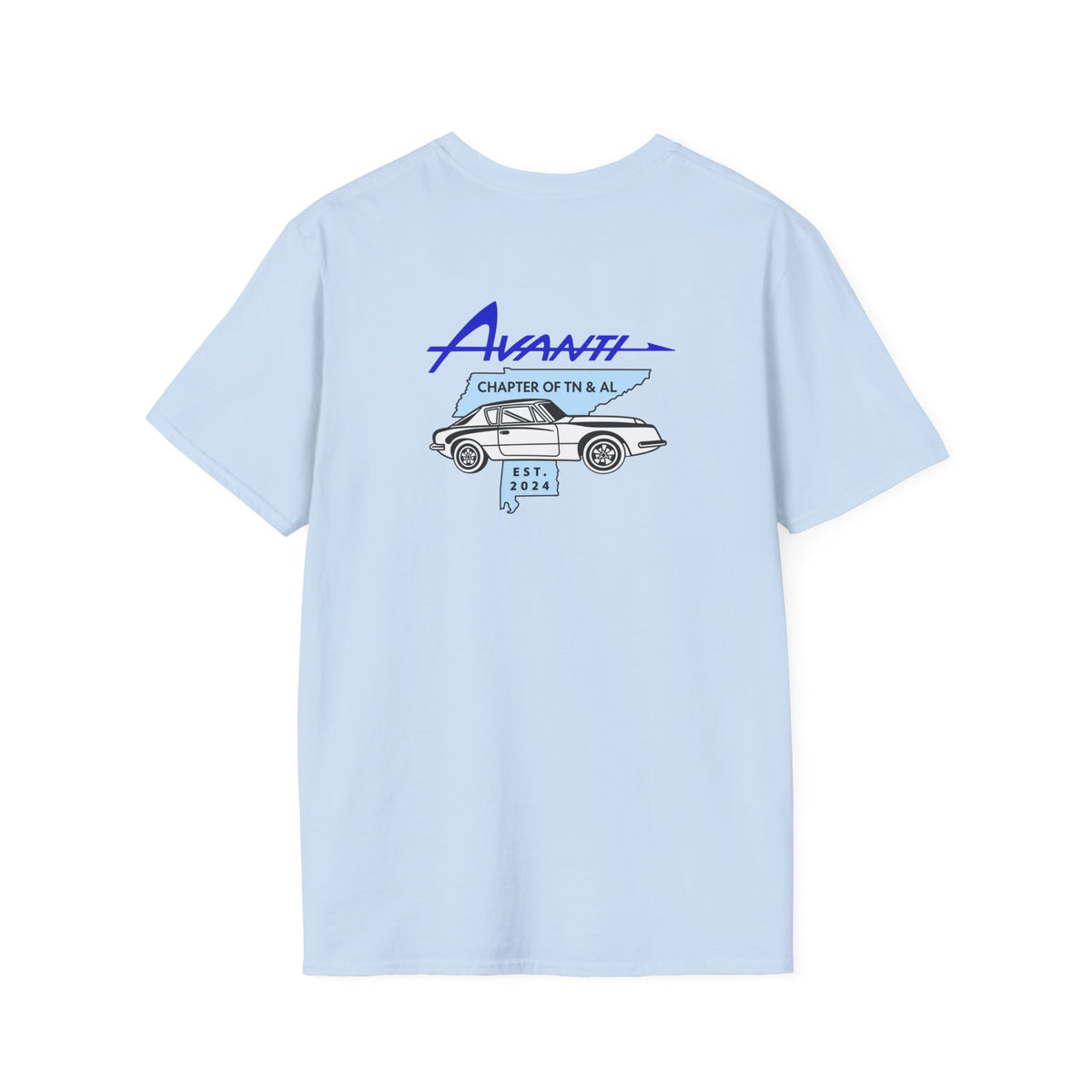 Avanti Chapter of TN & AL T‑Shirt with Front and Back Logos — Unisex Softstyle T-Shirt