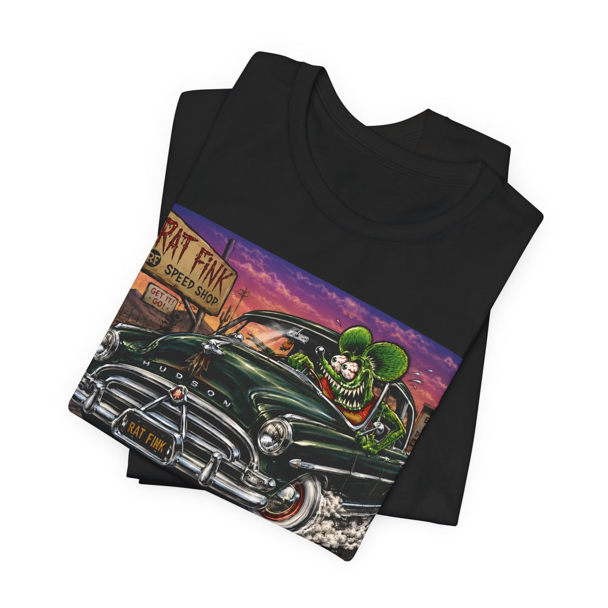 Rat Fink Hudson T‑Shirt — Vintage Kustom Car Graphic Tee