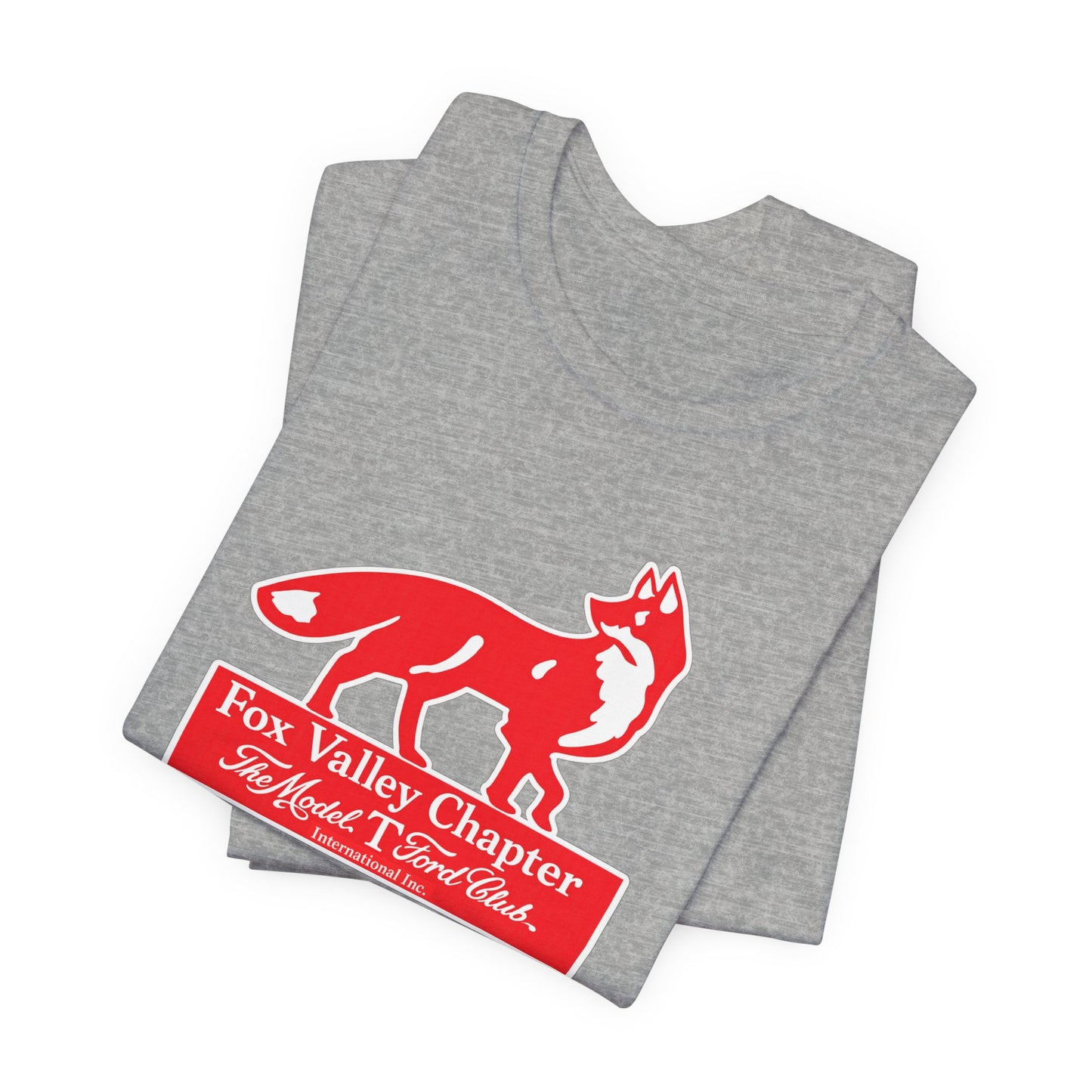 Fox Valley Chapter Model T Ford Club Tee — Red Fox Logo Short Sleeve T-Shirt