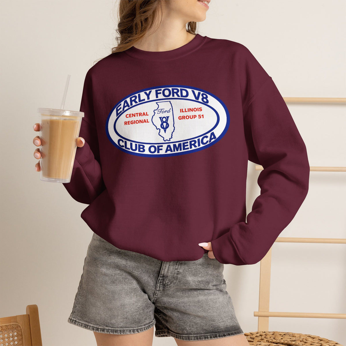 Central Illinois Early Ford V8 Unisex Heavy Blend™ Crewneck Sweatshirt