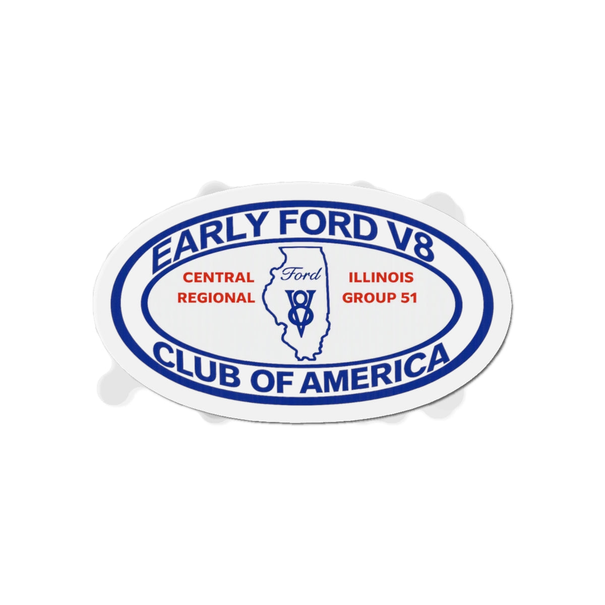 Central Illinois Early Ford V8 Oval Die-Cut Magnet
