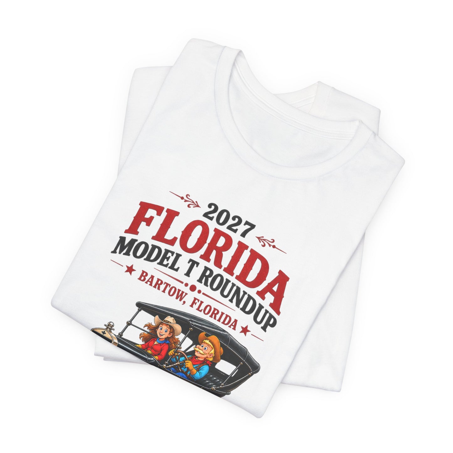 Florida Model T Roundup 2027 Soft-Style T-Shirt — Front Graphic