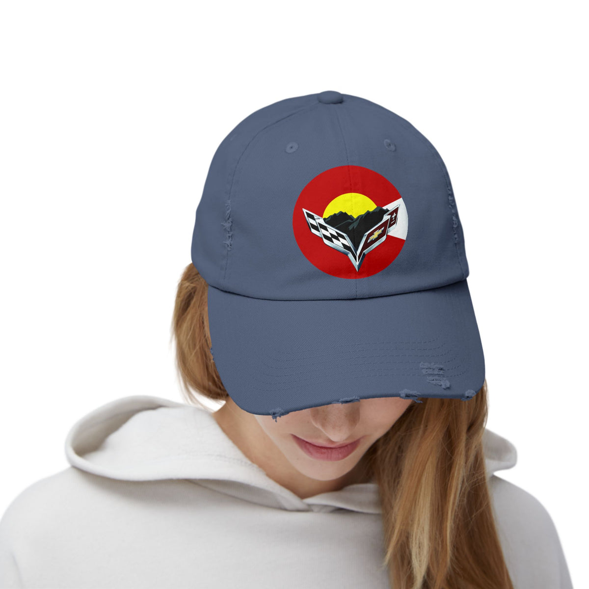 Central Colorado Corvette Club Distressed Cap — Direct to Film Printed