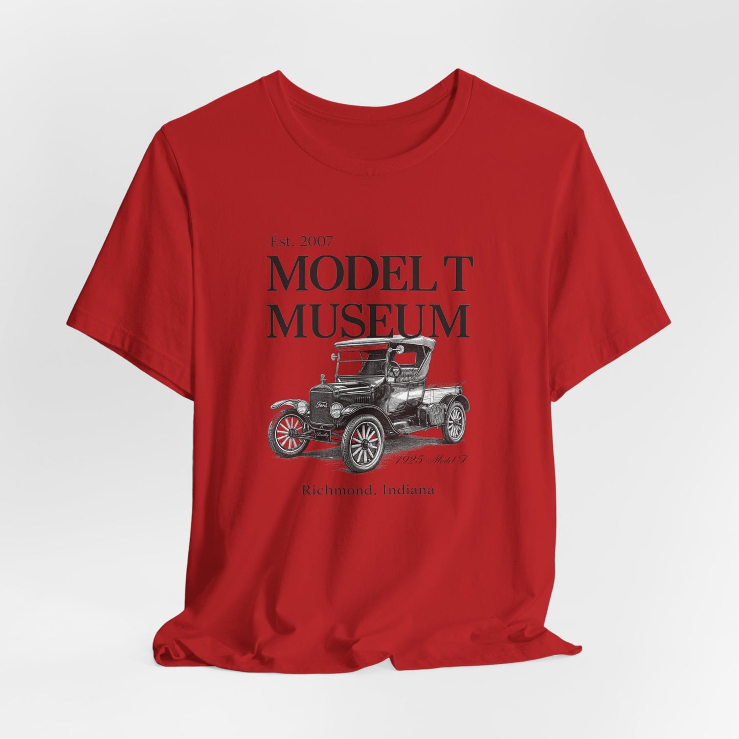 1925 Model T Pickup "Bradley" Museum Tee — Vintage Ford Model T Illustration (Richmond, Indiana)