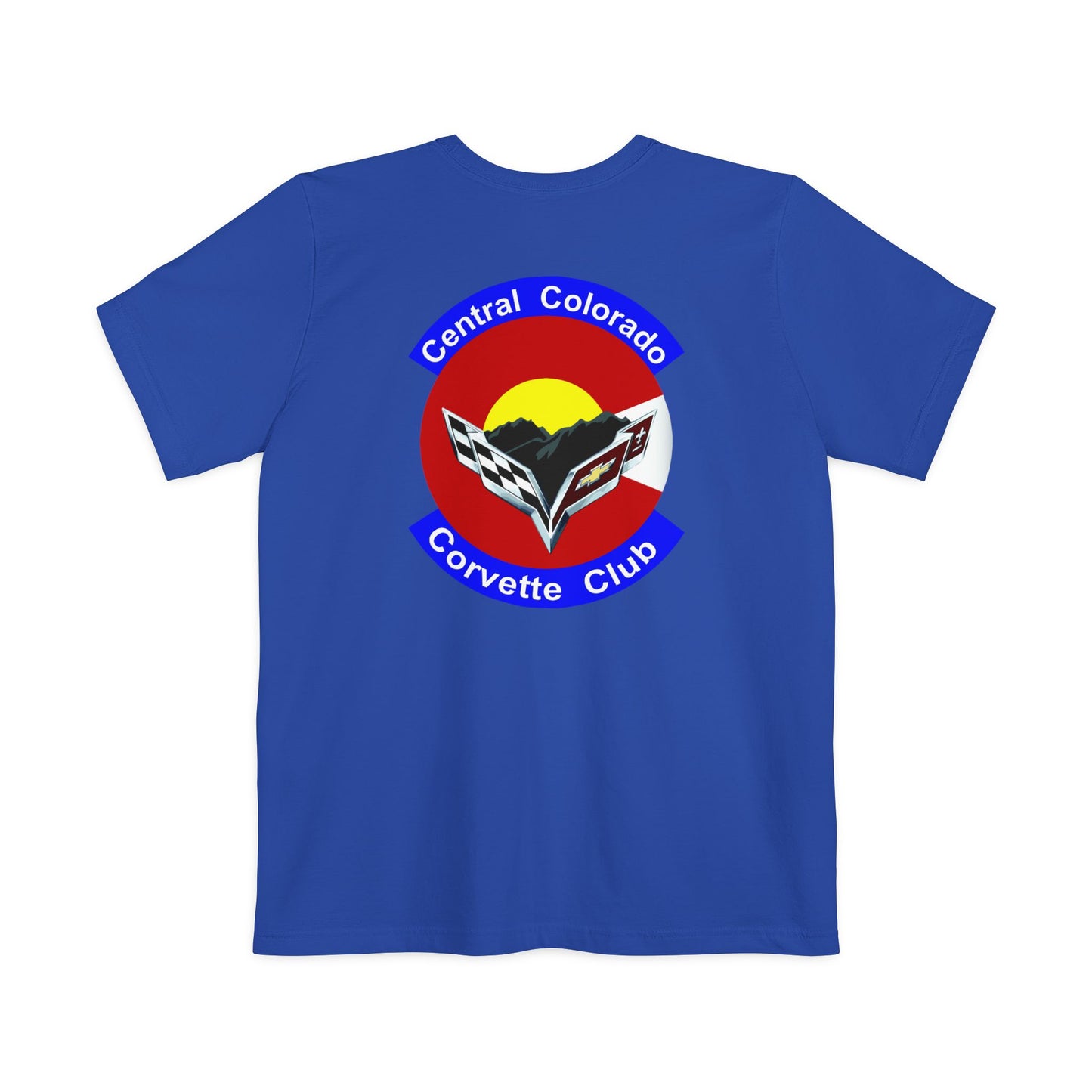 Central Colorado Corvette Club Pocket T-Shirt — Front & Back Logos