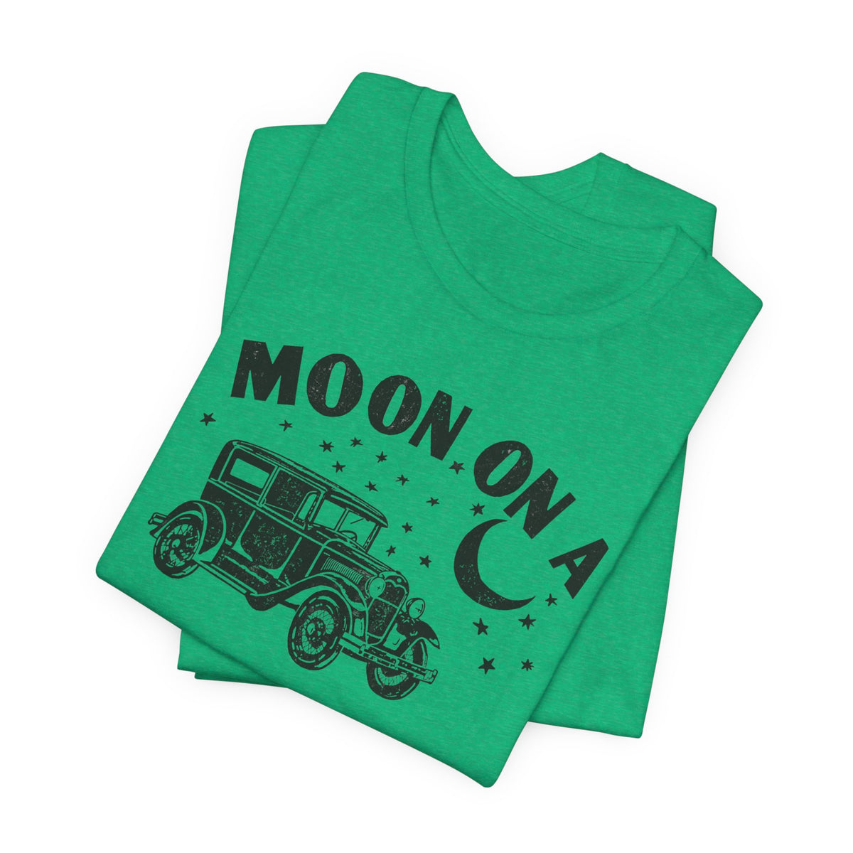 Moon On A Vintage Car T-Shirt — Retro Moon Graphic Tee