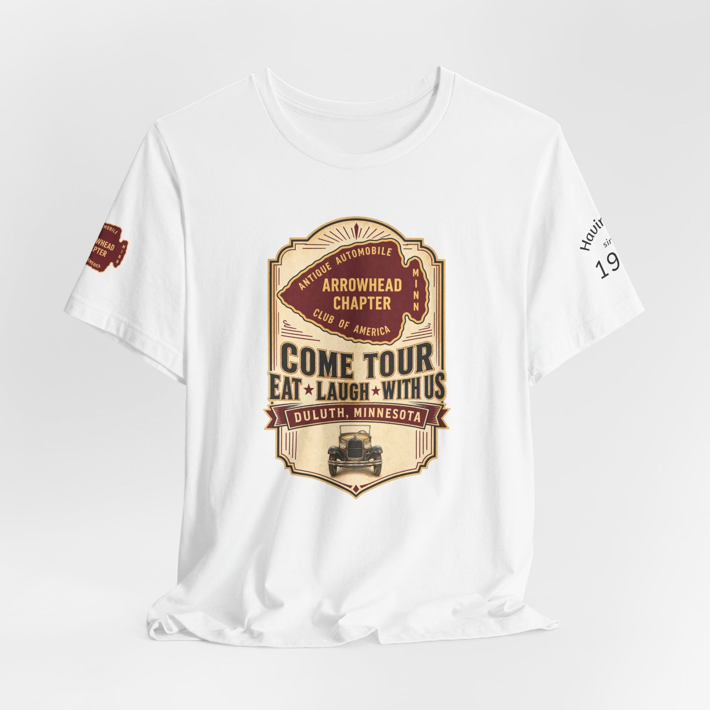 Arrowhead Chapter Tee — "Come Tour, Eat Laugh With Us" Vintage Club Shirt