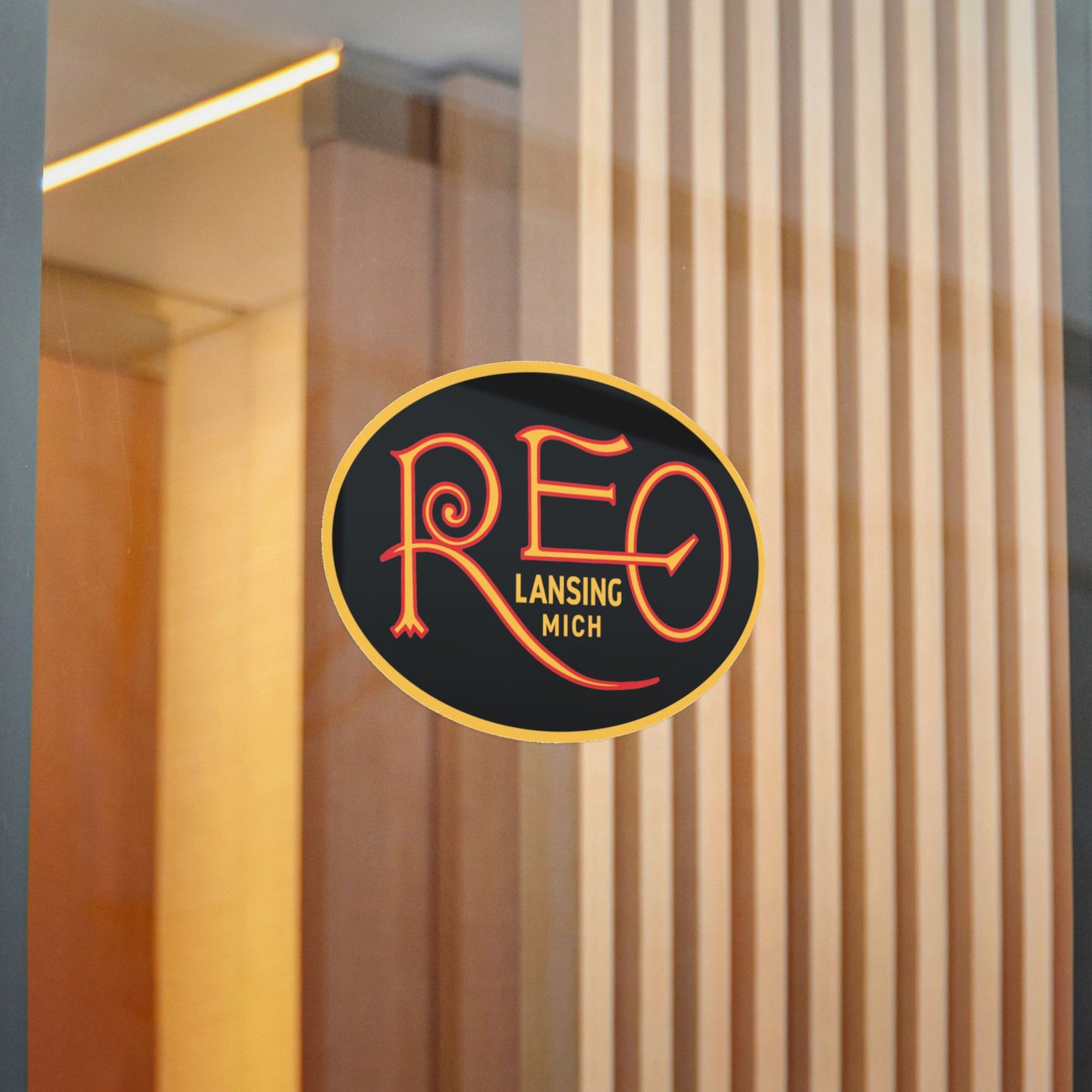 REO Lansing Michigan Die-Cut Sticker — Large sticker for your trailer and small sticker for you car.