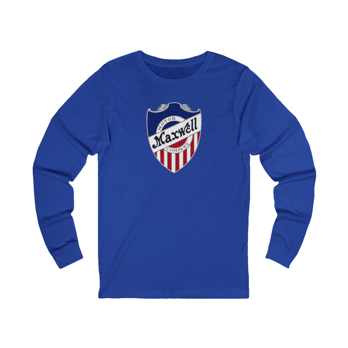 Maxwell Motor Company Long Sleeve Tee — Vintage American Crest Patriotic Shirt