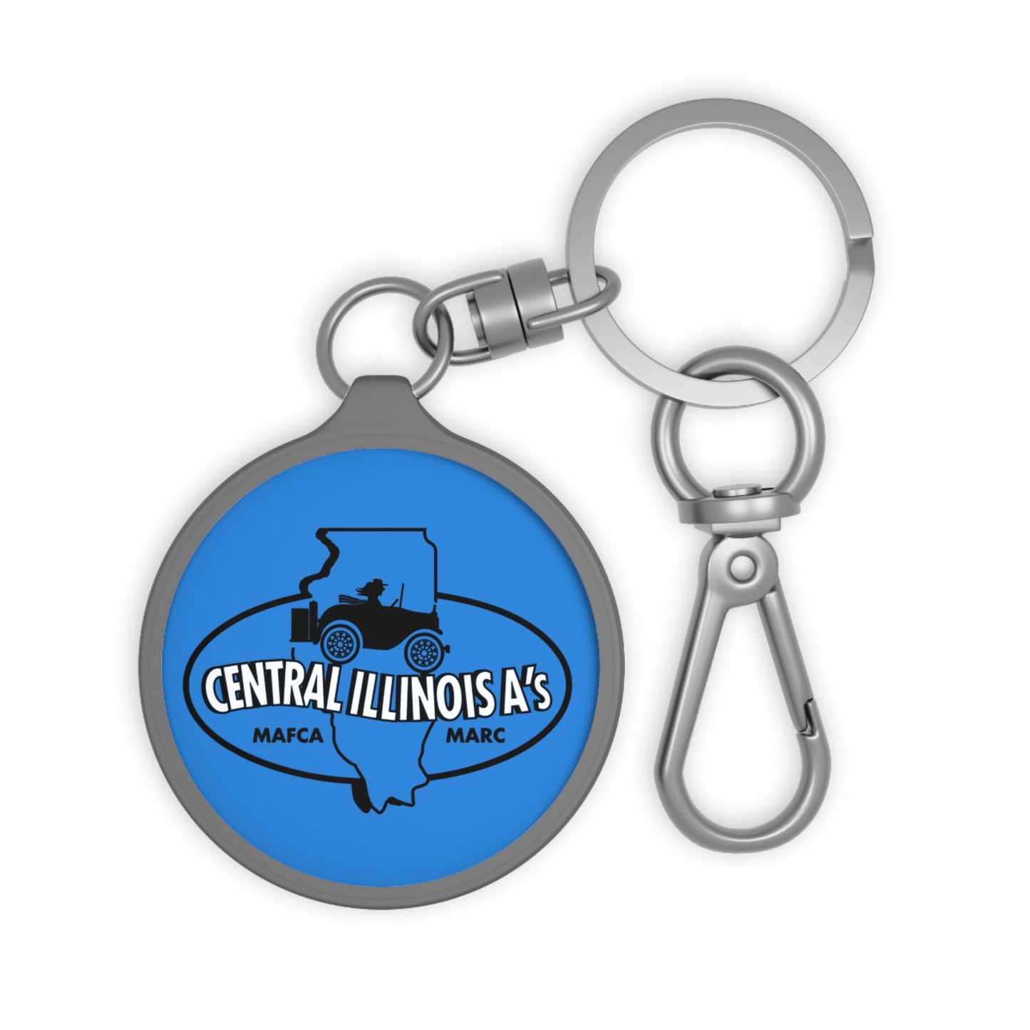 Central Illinois Keyring Tag - Blue Round Keychain