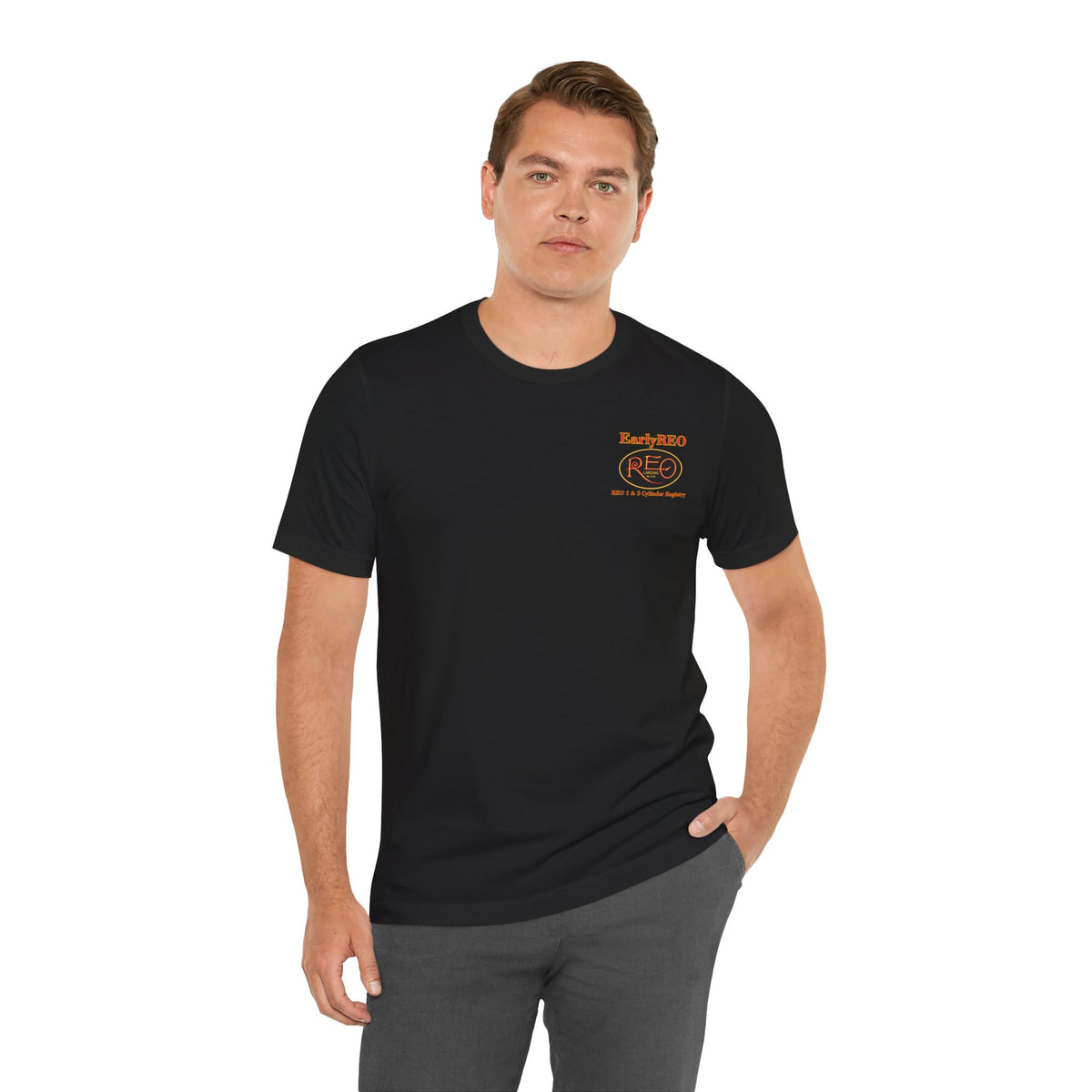 REO Lansing Michigan Mountain Climbers Tee — Unisex Soft Short Sleeve Tee