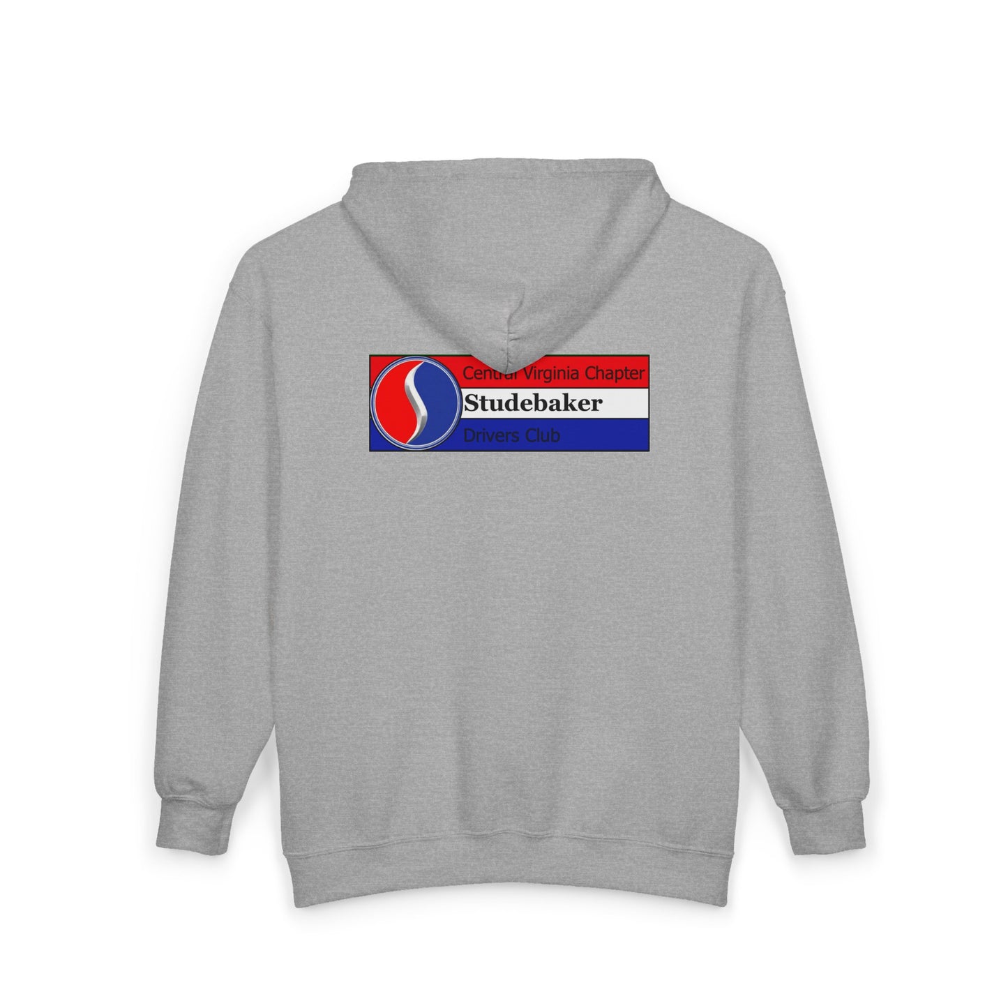 Central Virginia Chapter Studebaker Drivers Club Printed Zip Hoodie — Logo on Front and Back