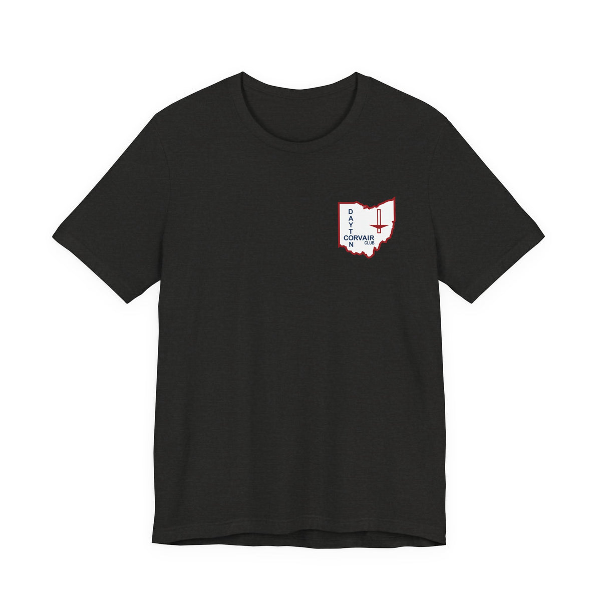 Dayton Corvair Club T-Shirt Unisex Jersey Short Sleeve Tee - Front and Back Logos
