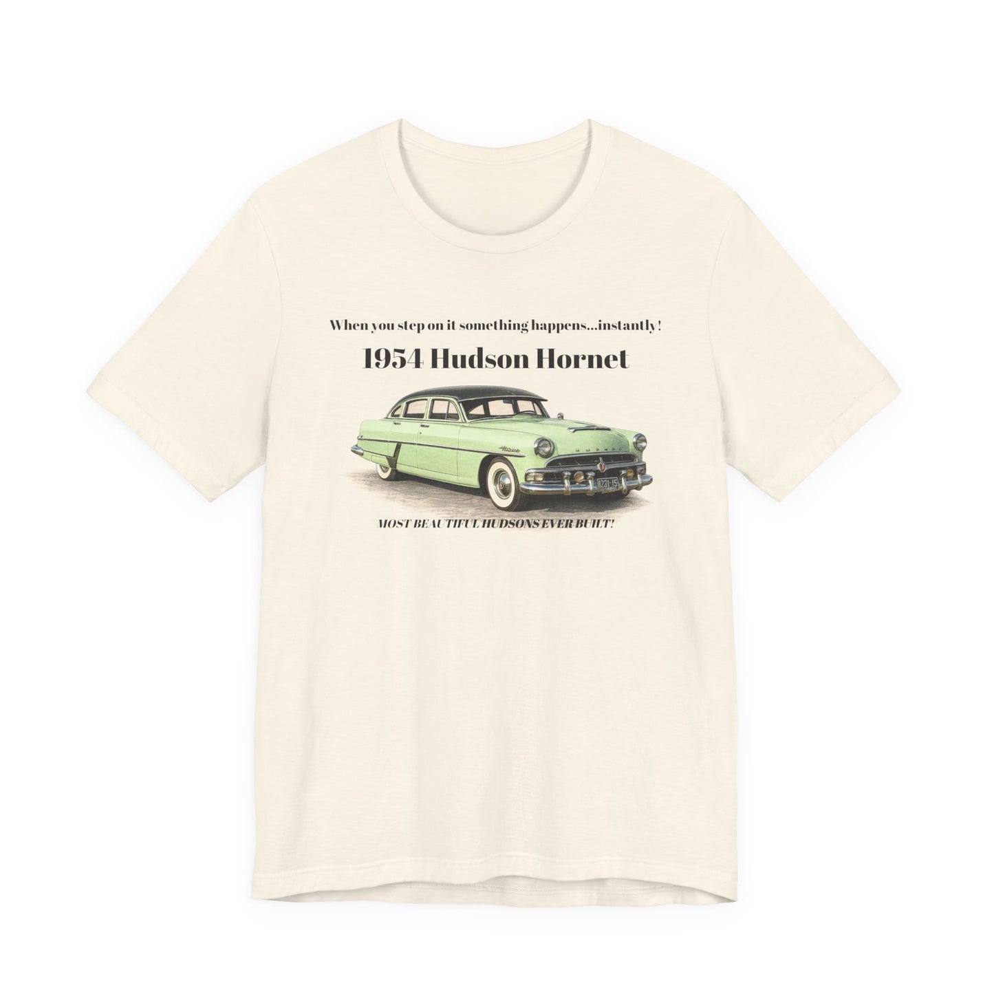 1954 Hudson Hornet Vintage Car Tee — Retro Classic Car Graphic T-Shirt (JF)
