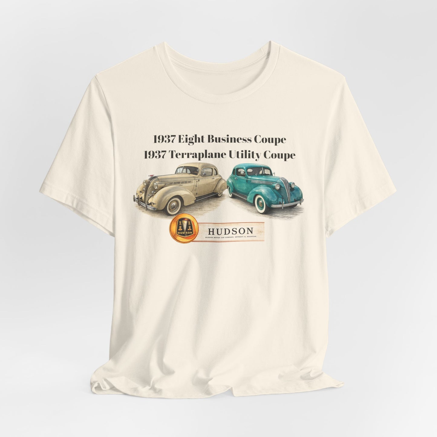 1937 Hudson's Vintage Car Tee - Unisex Jersey Short Sleeve Tee (JG)
