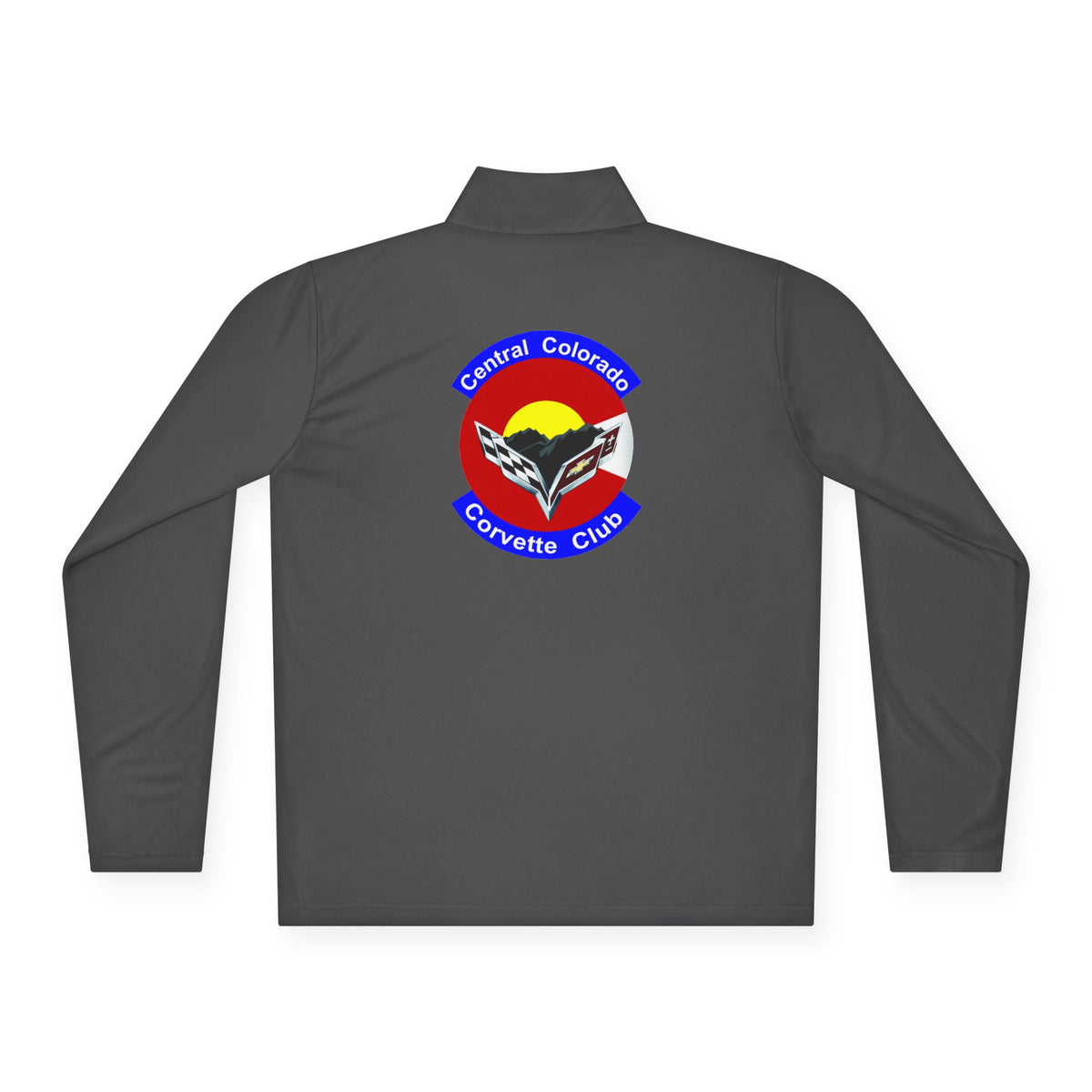 Central Colorado Corvette Club Quarter-Zip Pullover — Printed Direct to Film Logos on Front and Back
