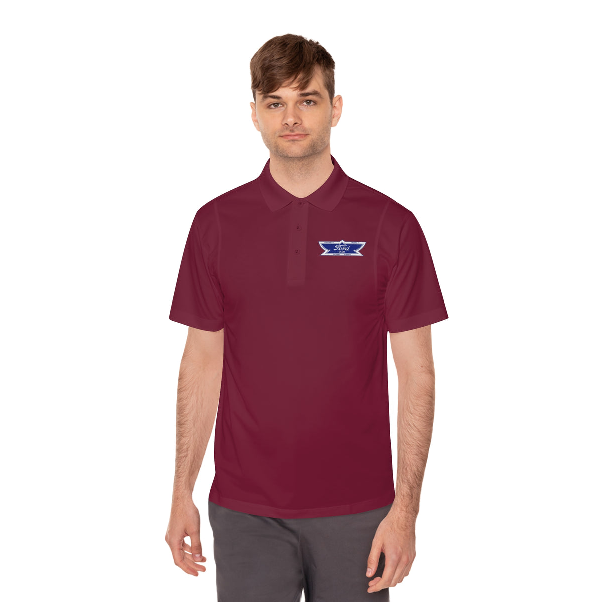 Foothills Model T Club Printed Men's Sport Polo Shirt – Front and Back Logos