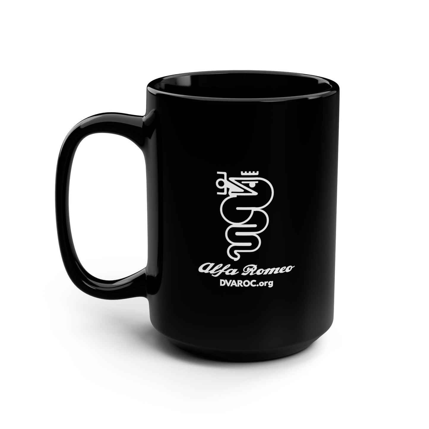 Alfa Romeo Logo Black 15oz Coffee Mug – DVAROC Car Enthusiast Gift