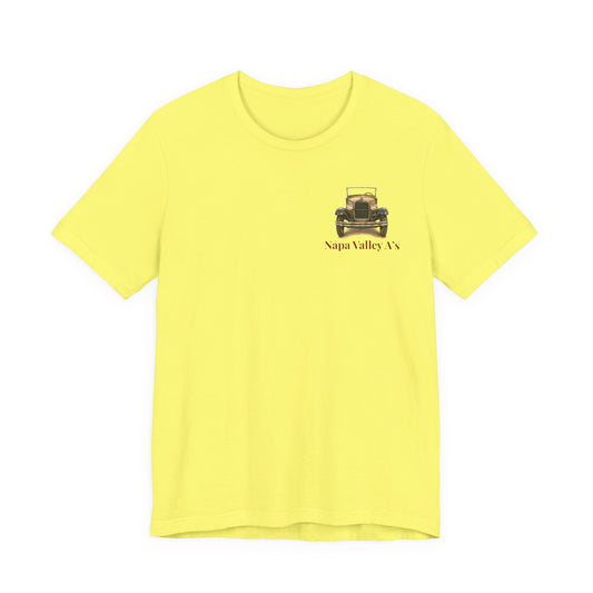 Napa Valley Vintage Car T-Shirt — Small Front Logo and Large Back Logo