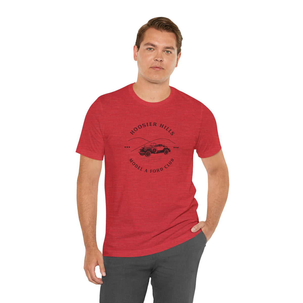 Hoosier Hills Model A Ford Club Unisex Jersey Short Sleeve Tee