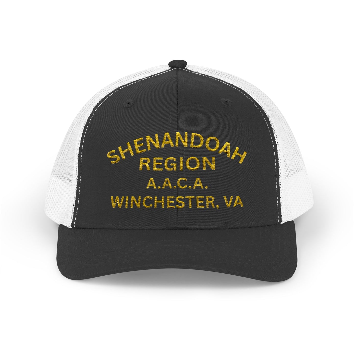 Shenandoah Region Embroidered Trucker Cap — "Shenandoah Region A.A.C.A. Winchester, VA" Mesh Snapback