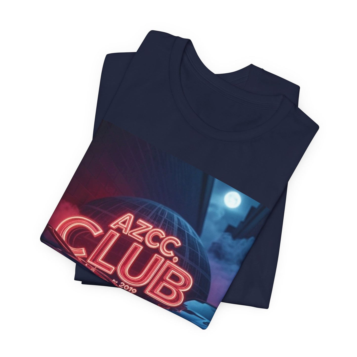 AZCC Club Neon Car T-Shirt — Retro Night Cruise Graphic Tee