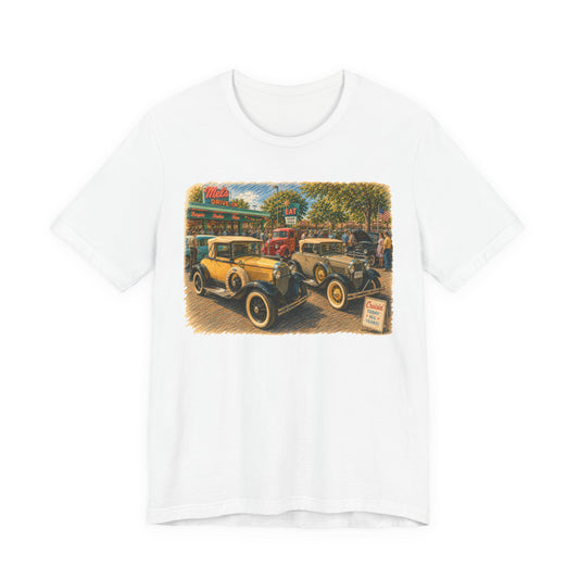 Mel's Drive-In Car Show T-Shirt — Unisex Jersey Short Sleeve Tee