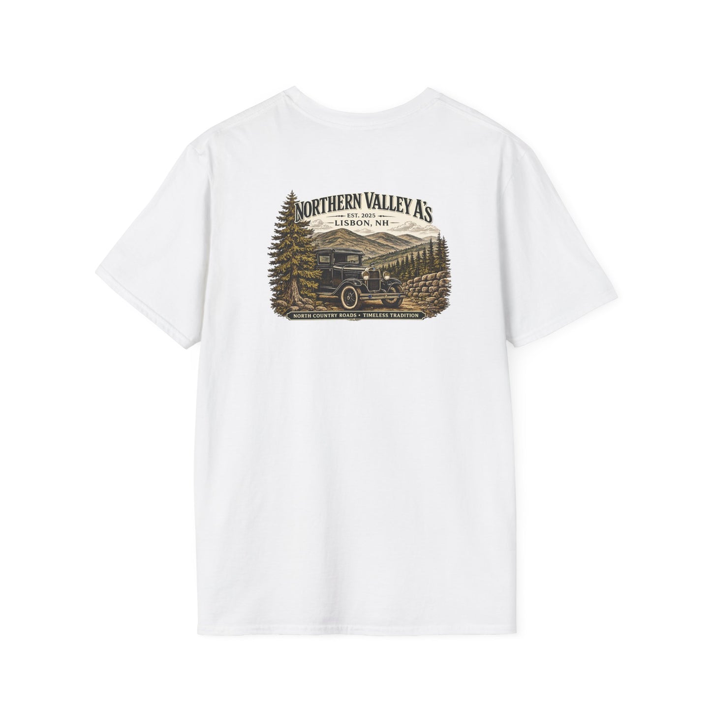 Northern Valley A's Lisbon, NH Vintage Patch T‑Shirt — Front and Back Logo Tee