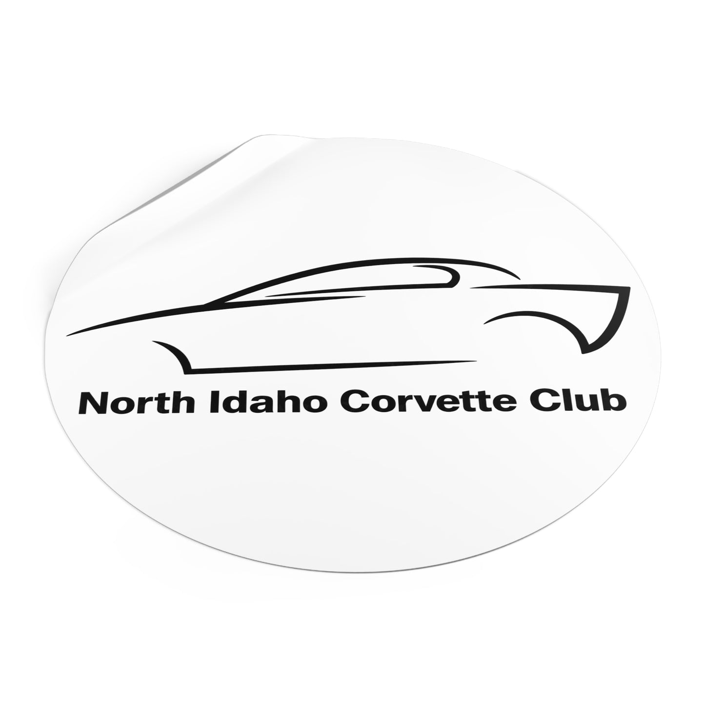 North Idaho Corvette Club Round Vinyl Sticker — Car Club Decal