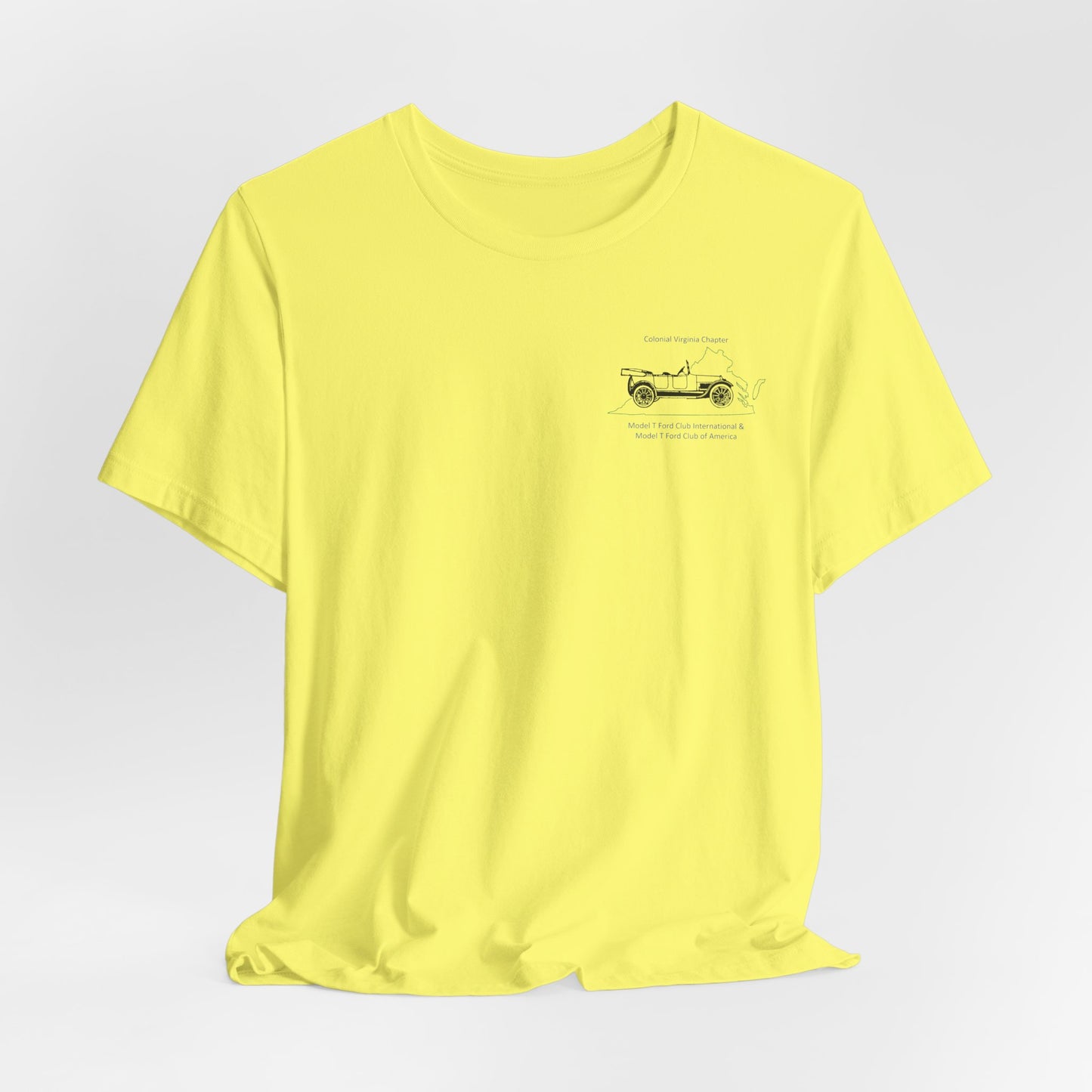 Colonial Virginia Chapter Graphic Tee — Classic Car Chest Print