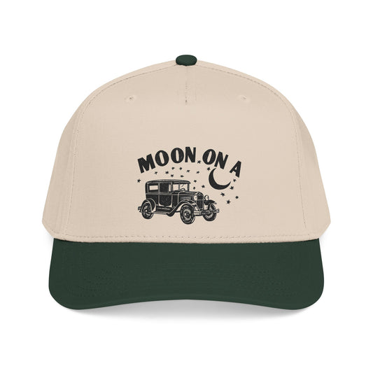 Moon On A - Printed Mid Profile Baseball Cap